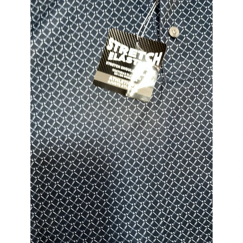 NWT‎ PGA Polo Shirt Men's L Navy Caviar Pattern Performance Wicking